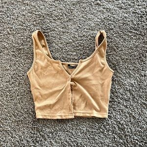 Button up cropped tank